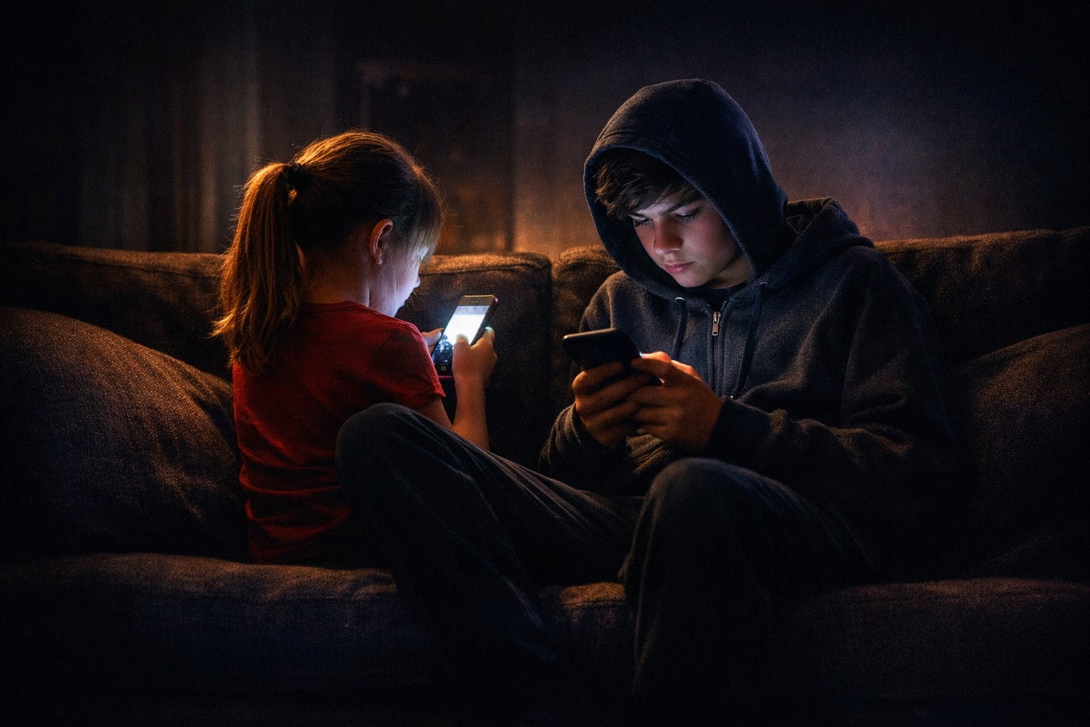 Crianças usando dispositivos digitais